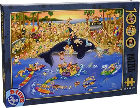 Puzzle DToys 1000 Peças 70876 Cartoon Collection Trafic Beach - NOVO