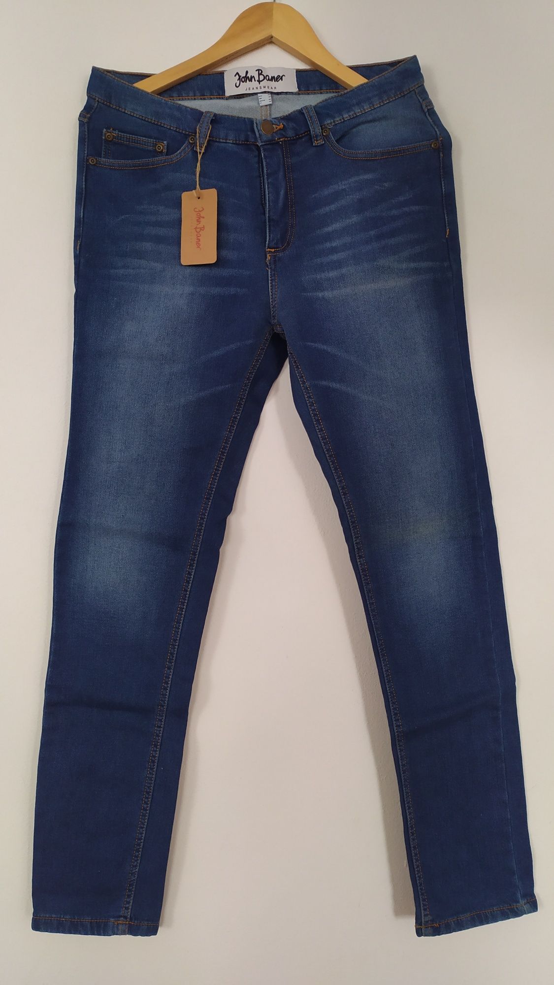 JOHN BANER nowe jeansy rurki z elastanem r. 40