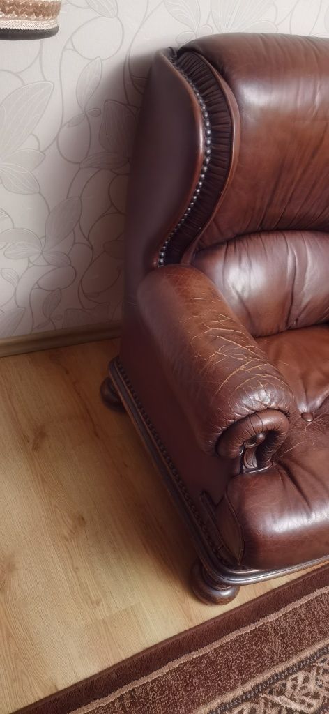 Fotel skórzany stylowy