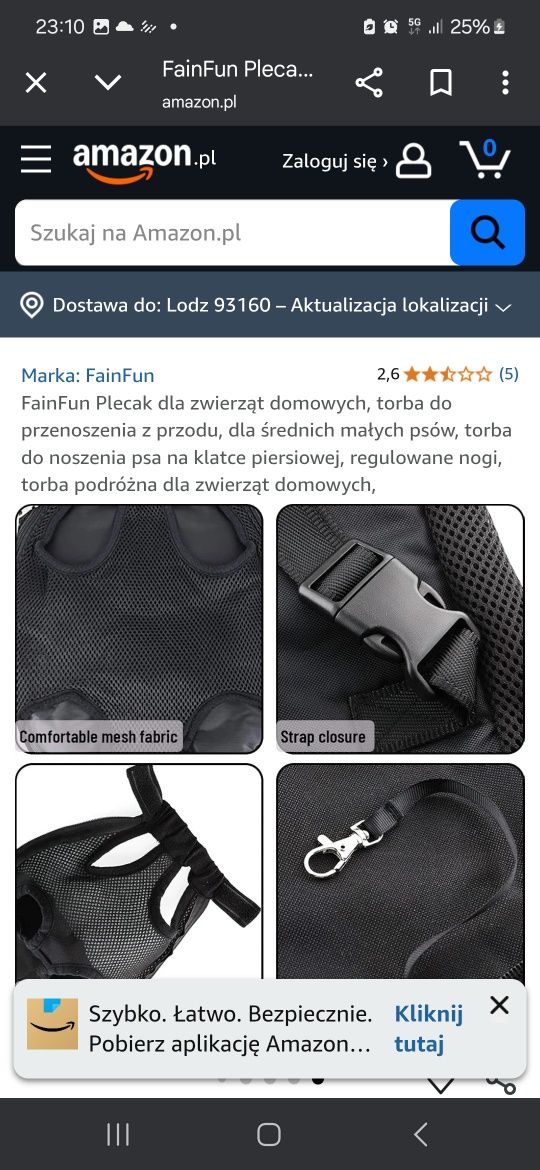 Plecak dla psa/kota fainfun m