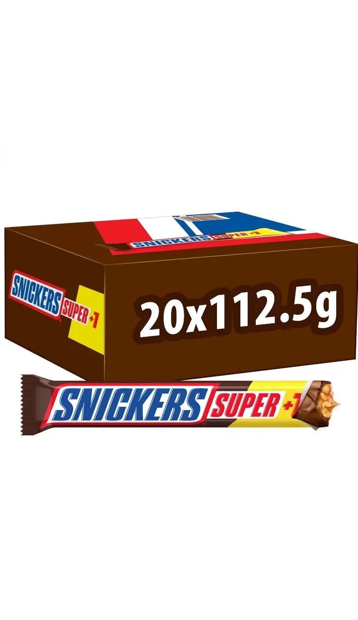 Упаковка батончиків Snickers Super 20 шт x 112.5 г