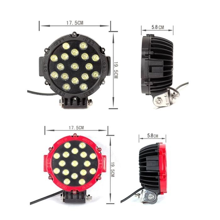 Farol LED 51W c/ acessórios de montagem