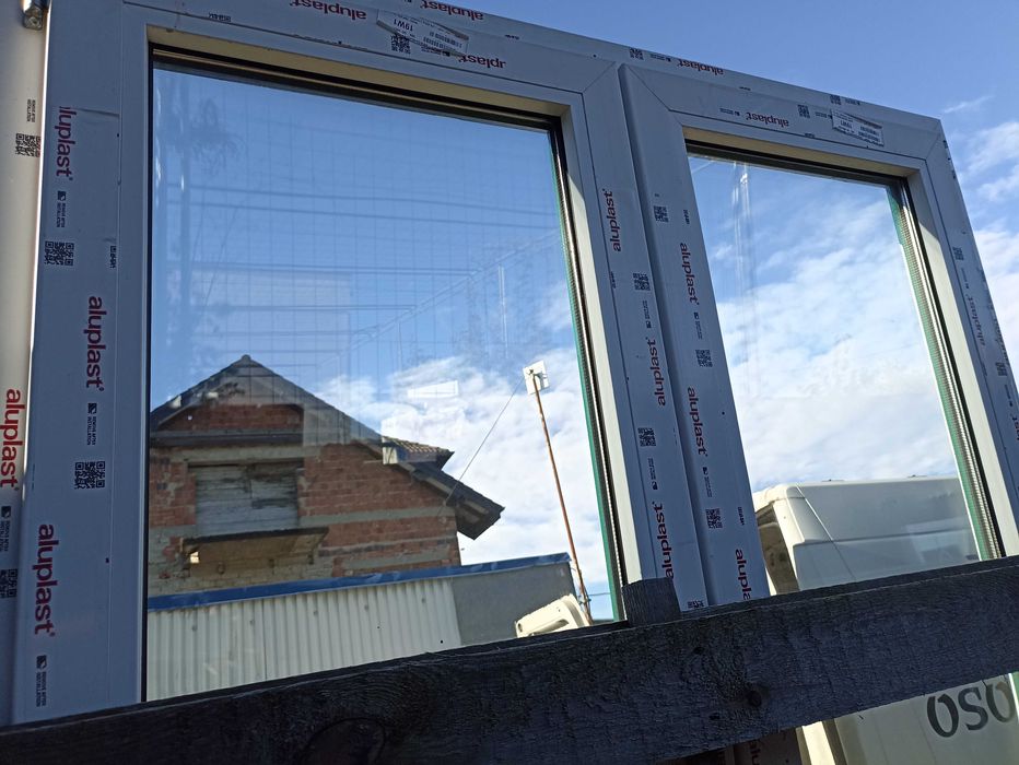 Okno pcv tarasowe 127/245 zielone