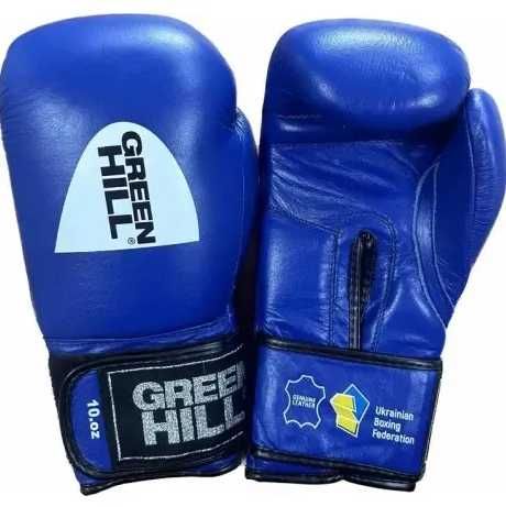 Боксерские перчатки UBF Green Hill Knock с печатью ФБУ 12OZ (12 унций)