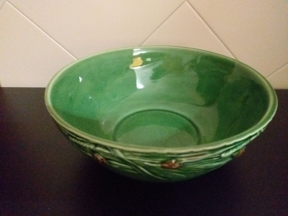 NOVO Saladeira tigela cerâmica Bordalo Pinheiro,23cm EM MÃO,VEJA ZONAS