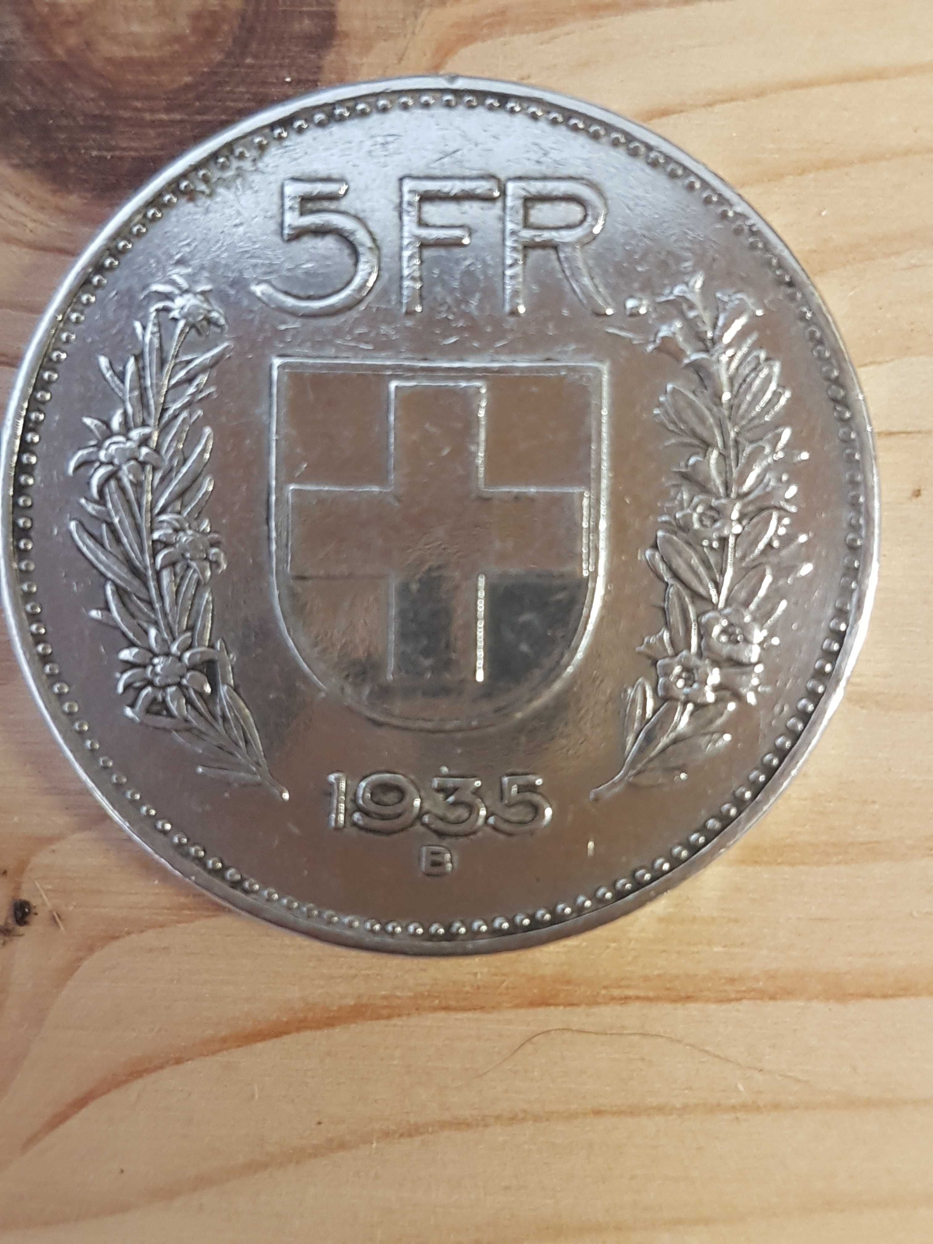 Moeda 5 FR Confoederatio Helvética 1935