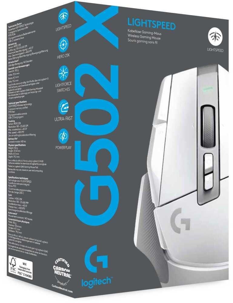 Myszka bezprzewodowa Logitech G502 X Lightspeed sensor optyczny