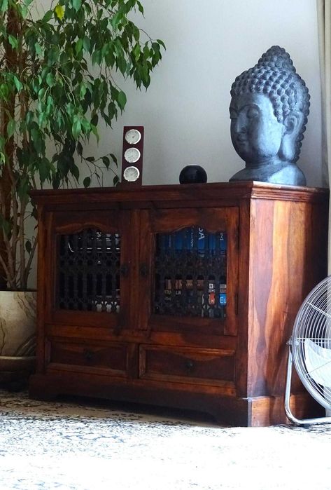 Szafka / witryna / regał kolonialny z litego drewna - AlmiDecor