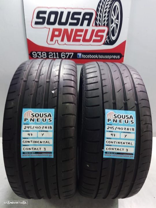 2 pneus semi novos 245-40r18 continental - oferta dos portes