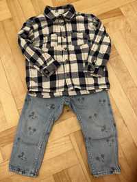 HM komplet: jeansy w motyw Myszki Mickey + koszula