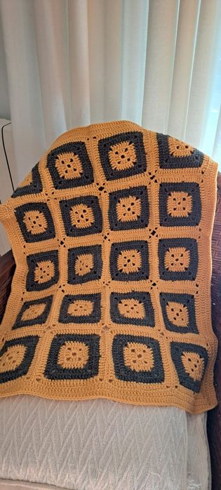 Manta Amarelo/cinzento