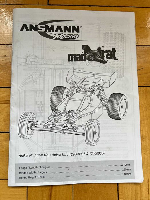 Model RC 1:10 Buggy 2WD Ansmann Mad Rat, Duży Zestaw !