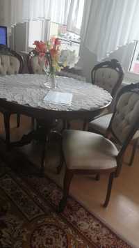 Stylowy barokowy stół, krzesła, ława