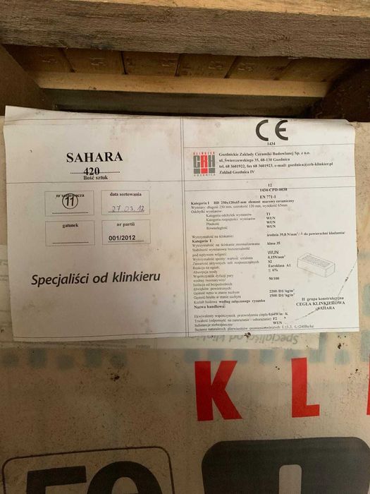 KLINKIER cegła klinkierowa SAHARA żółta duża ilość Gozdnica