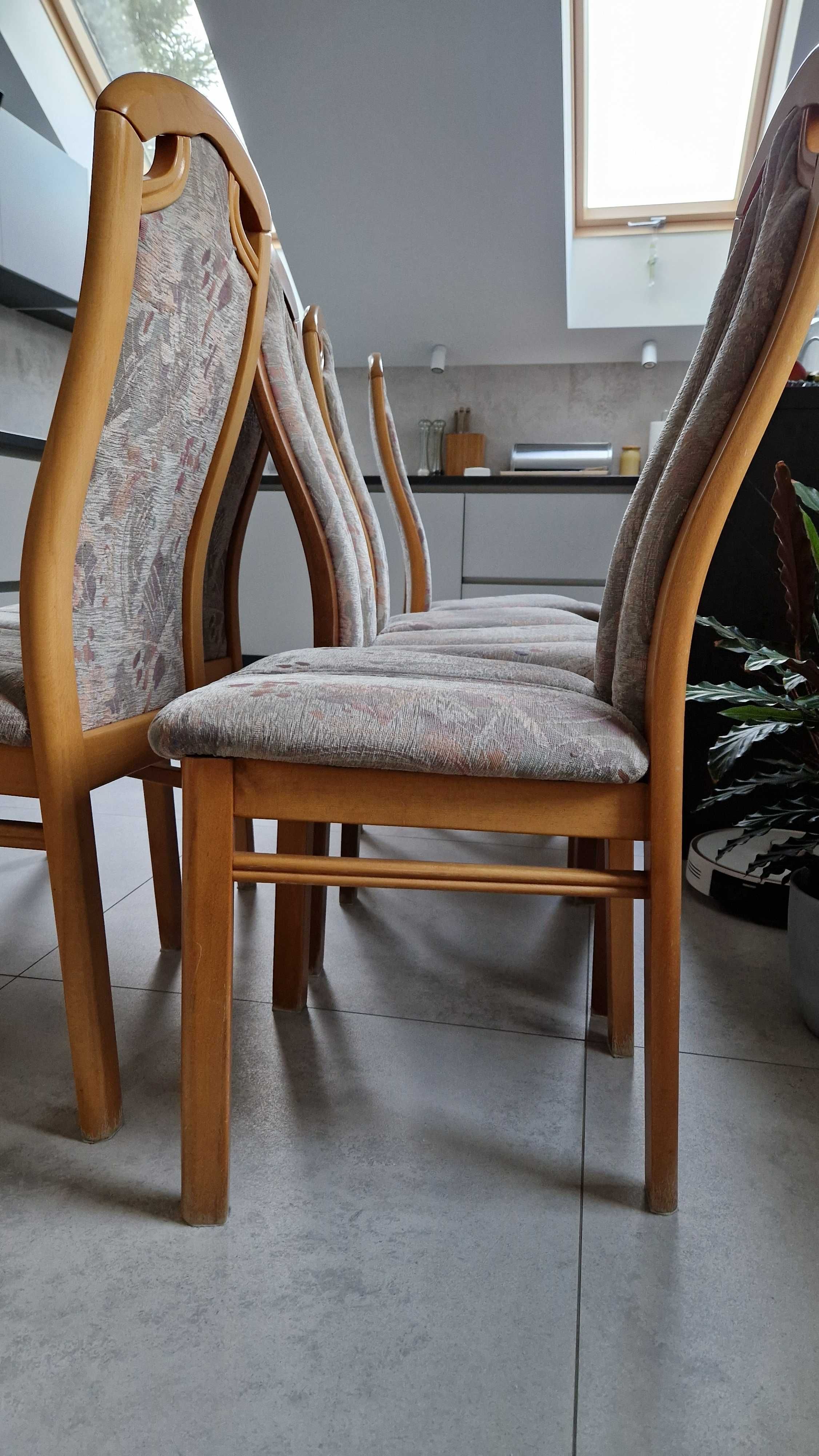 Zestaw stół drewniany dąb rozkładany + 6 krzeseł Swarzedz