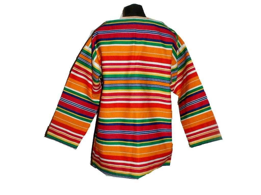 Newlyn Smocks przebranie Mexico tęcza hippie tunika etno folk paski 42