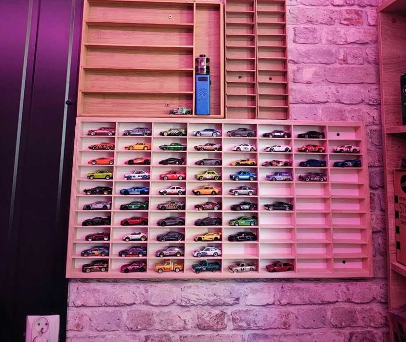 Duża Mocna Półka Organizer Na Resoraki HOT WHEELS 80 Miejsc + GRATIS