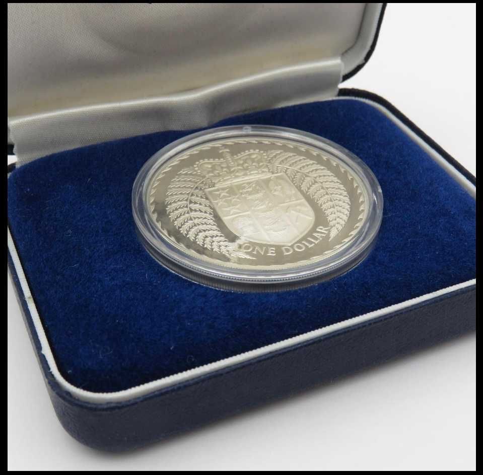 1979 Nova Zelândia prova prata Uma moeda de dólar em caixa (Reservado)
