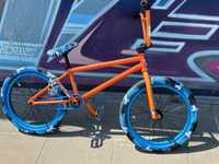 Bmx Customowany pomaranczowo niebieski