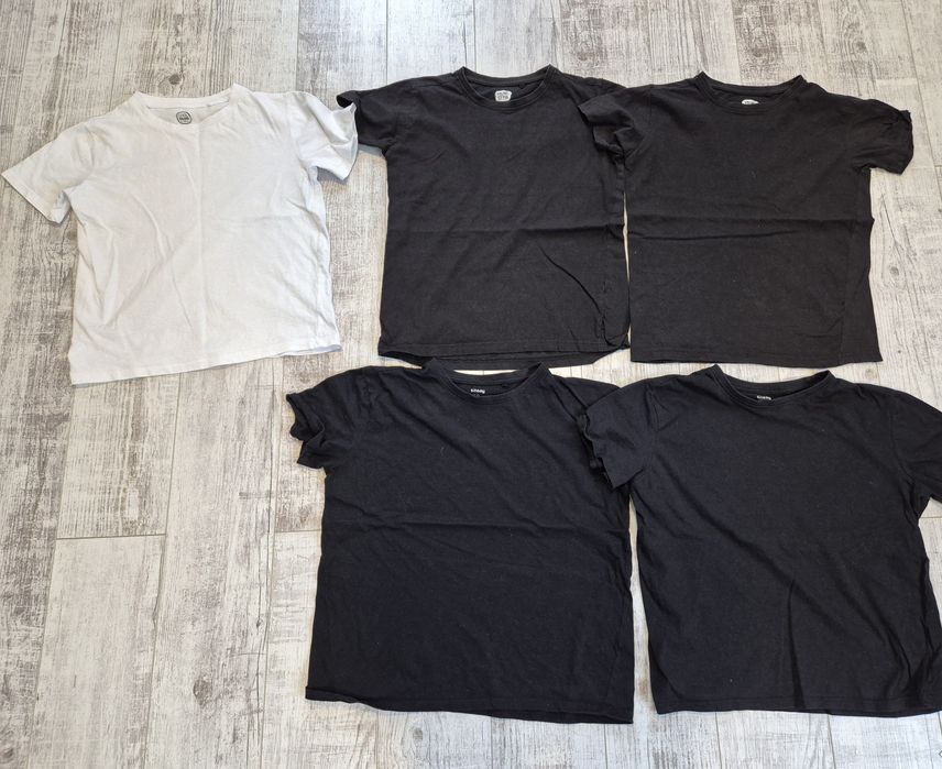 Czarne t-shirt dla chłopca 146/152 5 szt