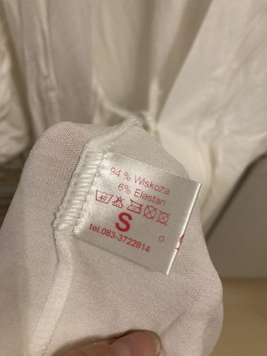 Wiskozowy szlafrok bielizna nocna biały S miękki
