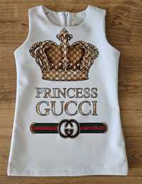 Sukienka letnia biała dla dziewczynki Gucci roz.92-98