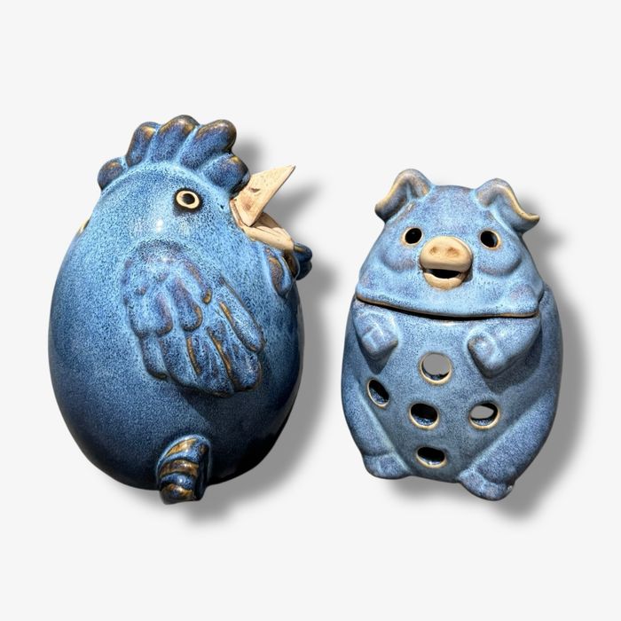 Conjunto Cerâmica Mealheiro e Queimador Óleo/Velas