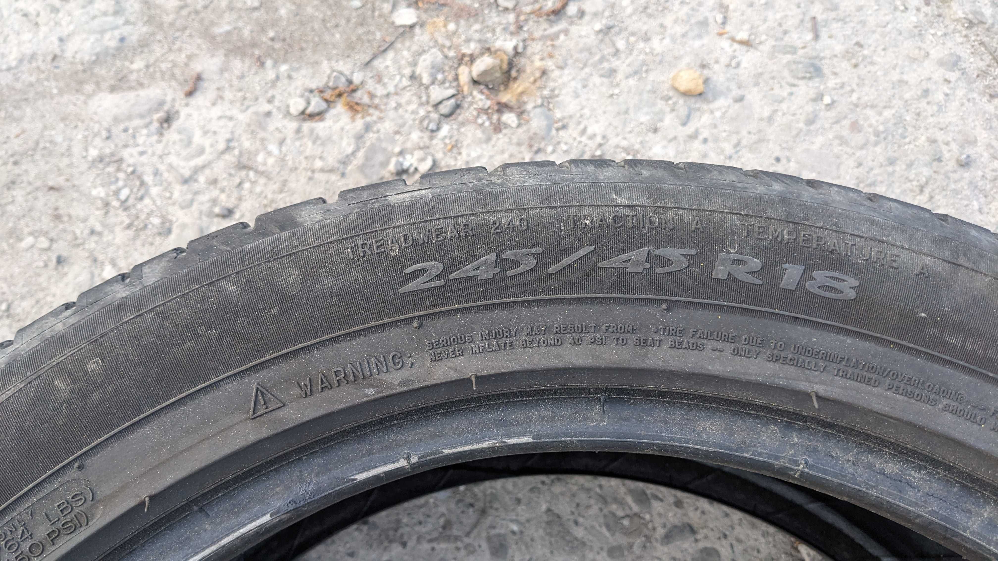 Opony 245/45 R18 Michelin cena za komplet