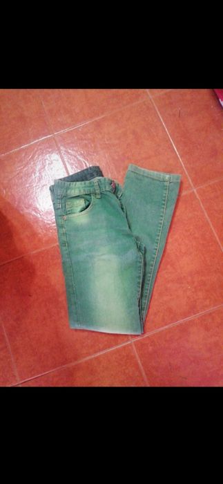 Calças de ganga verde, 11 /12 anos, Zara kids.