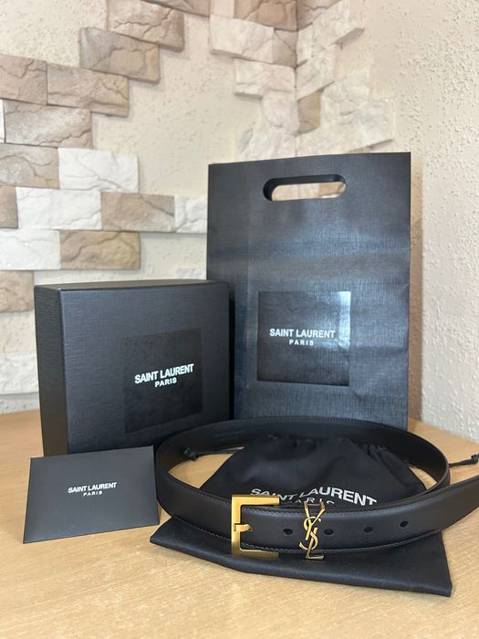 Ремень YSL Saint Laurent ремінь шкіряний