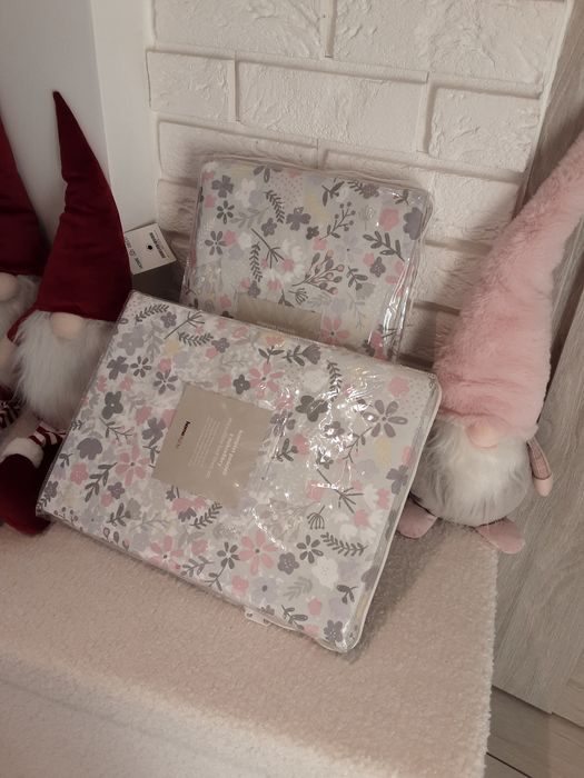 Pościel Home&You 160x200cm Mikrofibra NOWA biały szary puder SUPER CEN