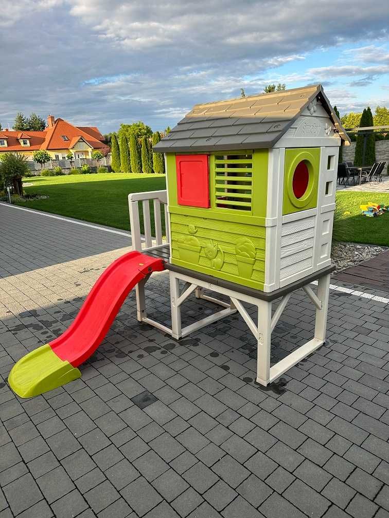 SMOBY Domek dla Dzieci na Palach ze Zjeżdżalnią Ślizgiem Ogrodowy