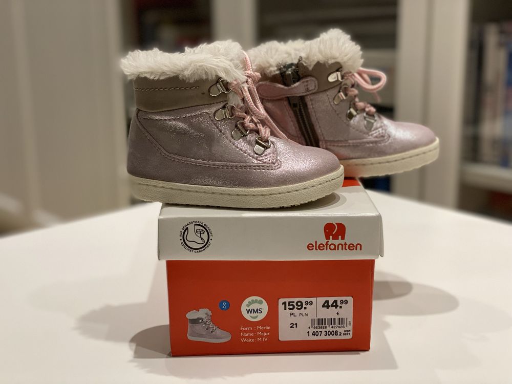 Skórzane buty zimowe r.21 elephanten