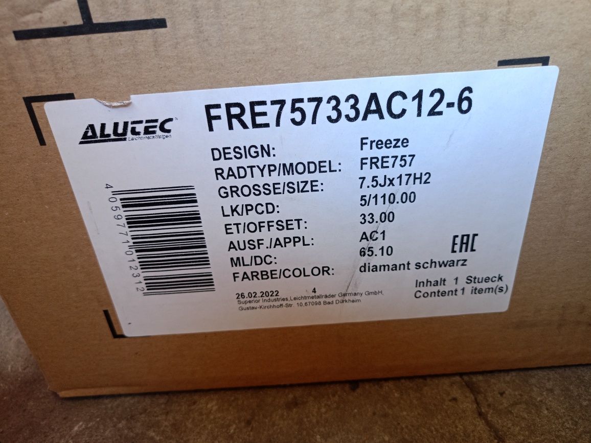 Alufelgi Alutec 7,5jx17H2 ET33 5x110 Nowe Opel Astra Zafira it okazja!