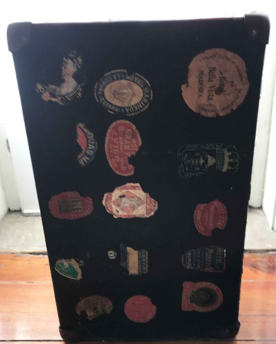 mala de viagem vintage autocolantes hotéis arca arrumos