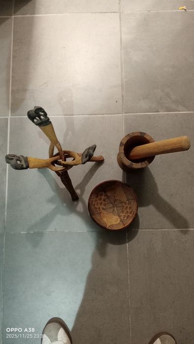 Conjunto de 3 peças de arte africana