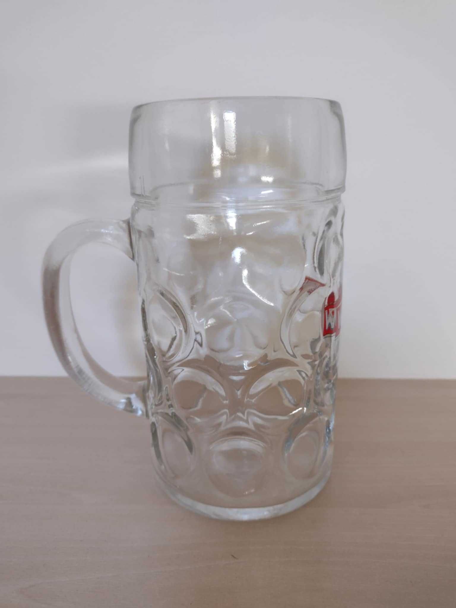 Tyskie Warka kufel kufle pokal do piwa 1 l nowe