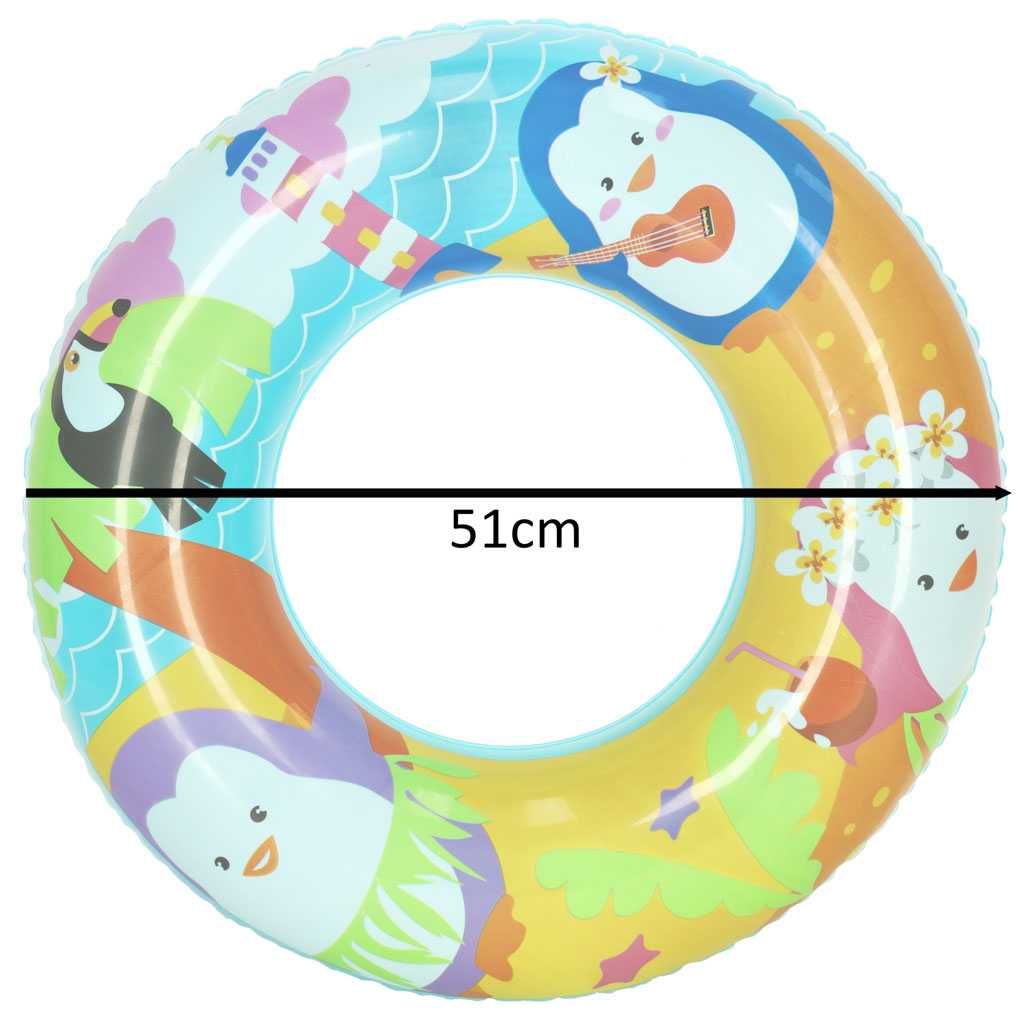 Kółko do pływania koło dmuchane pingwinek 51cm BESTWAY