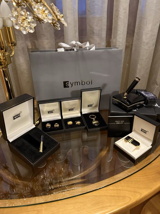 Набір Mont Blanc Оригінал Запонки, брелок, затискач, підствка