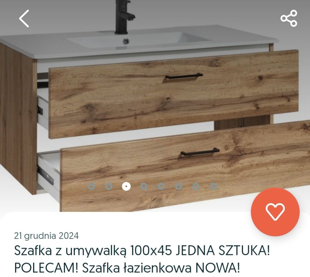 Szafka łazienkowa wisząca 100×45 NOWA! Już zmontowana