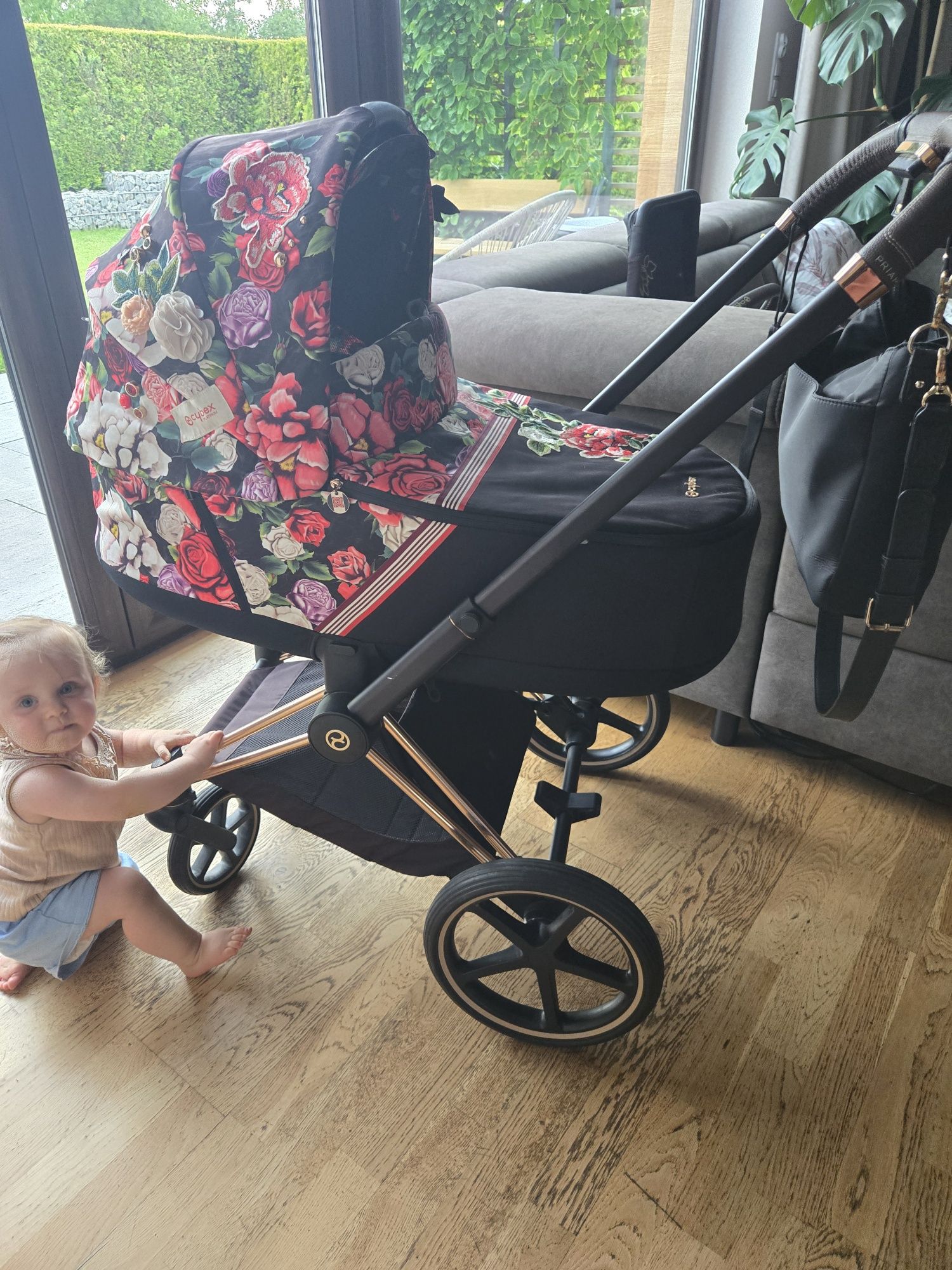 Wózek 2w1 spacerówka gondola Cybex priam 2.0 dark blossom