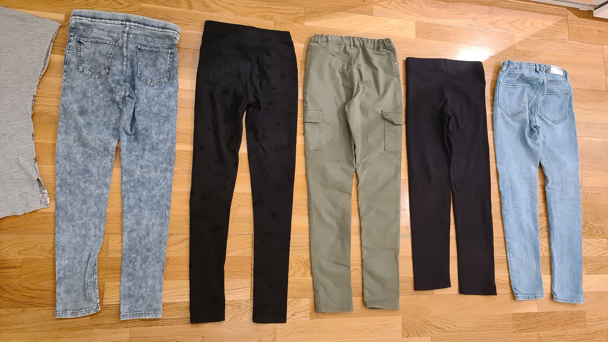 Zestaw spodni, jeansy ,legginsy H&M, 152