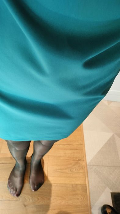 Niebieska morska sukienka Reserved elegancka mini 36 S