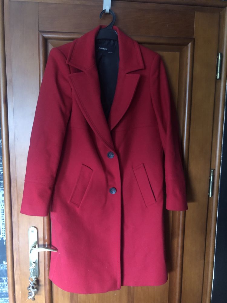 płaszcz czerwony Zara