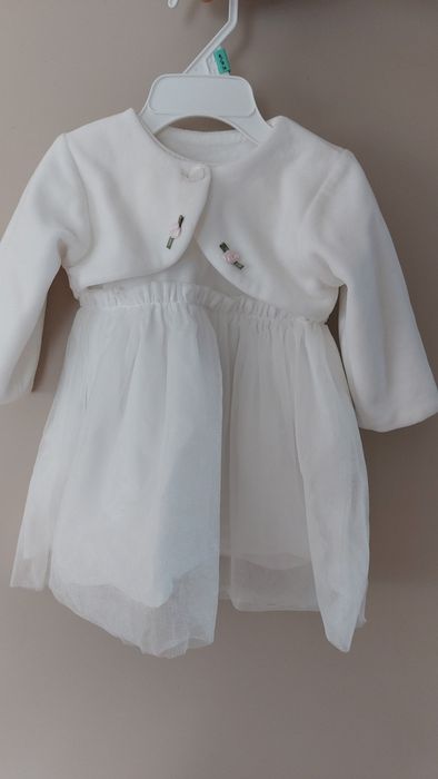 Sukienka na chrzest rozm 68 zestaw