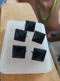 Zestaw 5 sztuk czarnych ćwieków z metalu kwadratowych