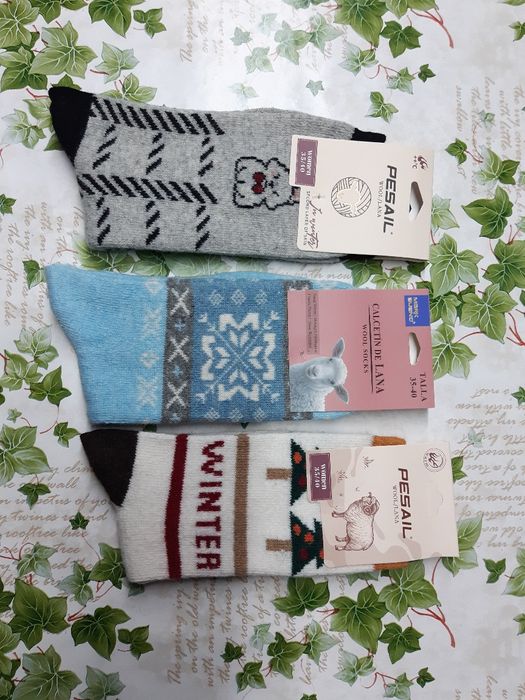 6 pares de meias em lã quentinha (Novas)