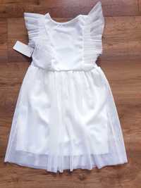 Nowa elegancka biała sukienka 116 cm