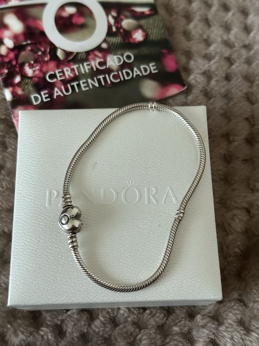 Pulseira Pandora Malha Snake com Coração – Tamanho 23 cm
