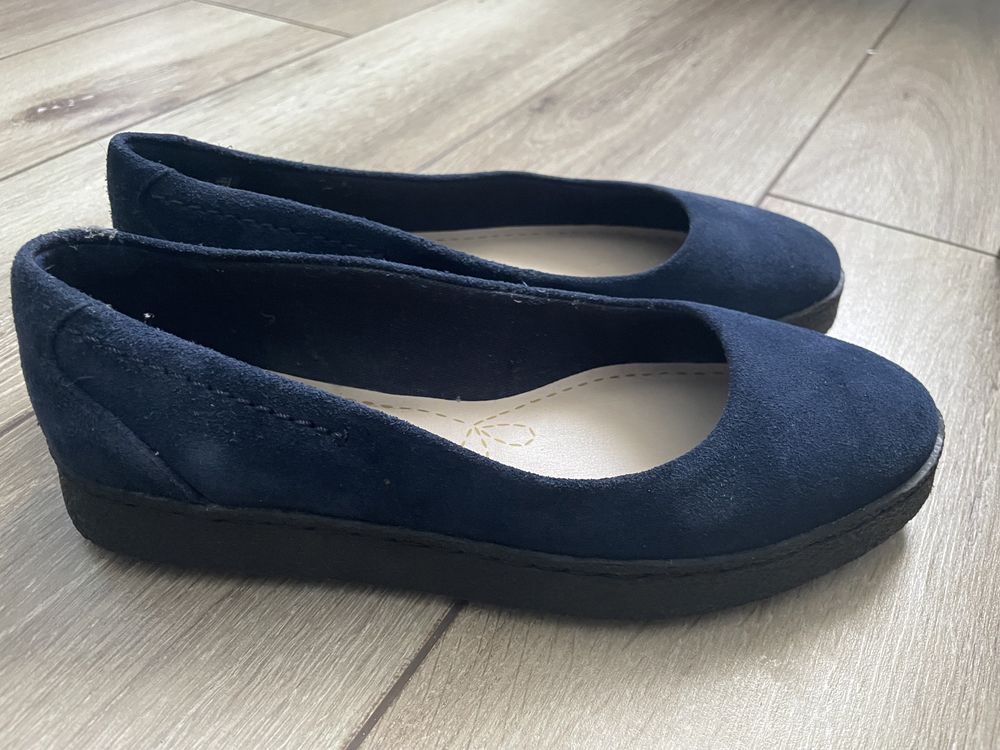 Балетки сині шкіряні Clarks 37